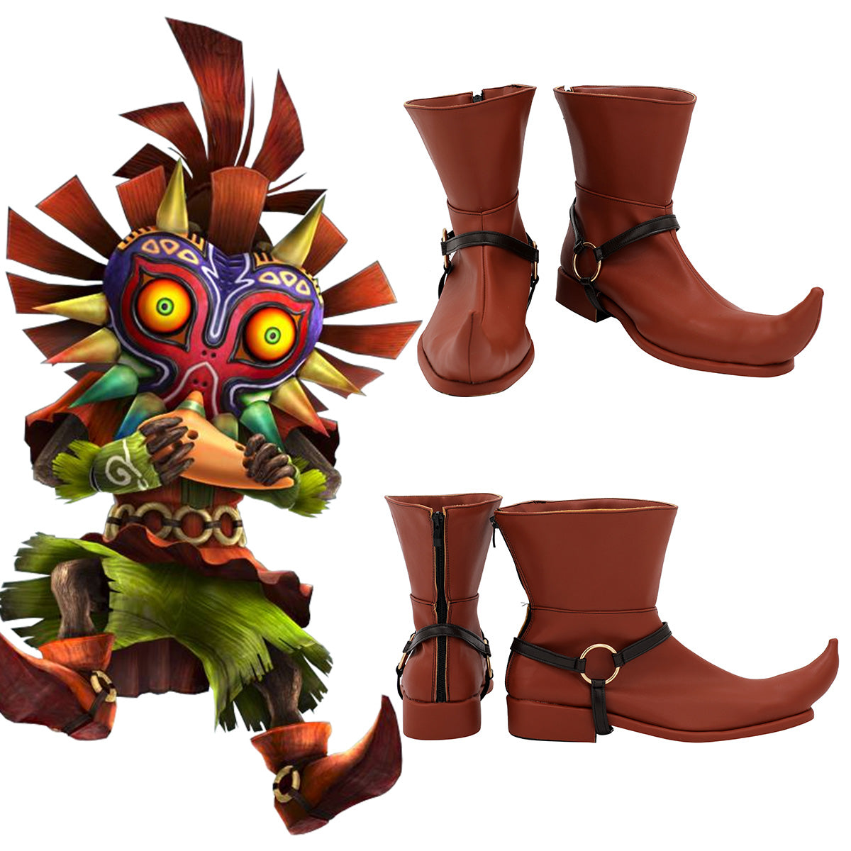 TLOZ Hyrule Warriors Legends Skull Kid Orange Red Cosplay Shoes Shoes/Boots - Tophatter Daily Deals